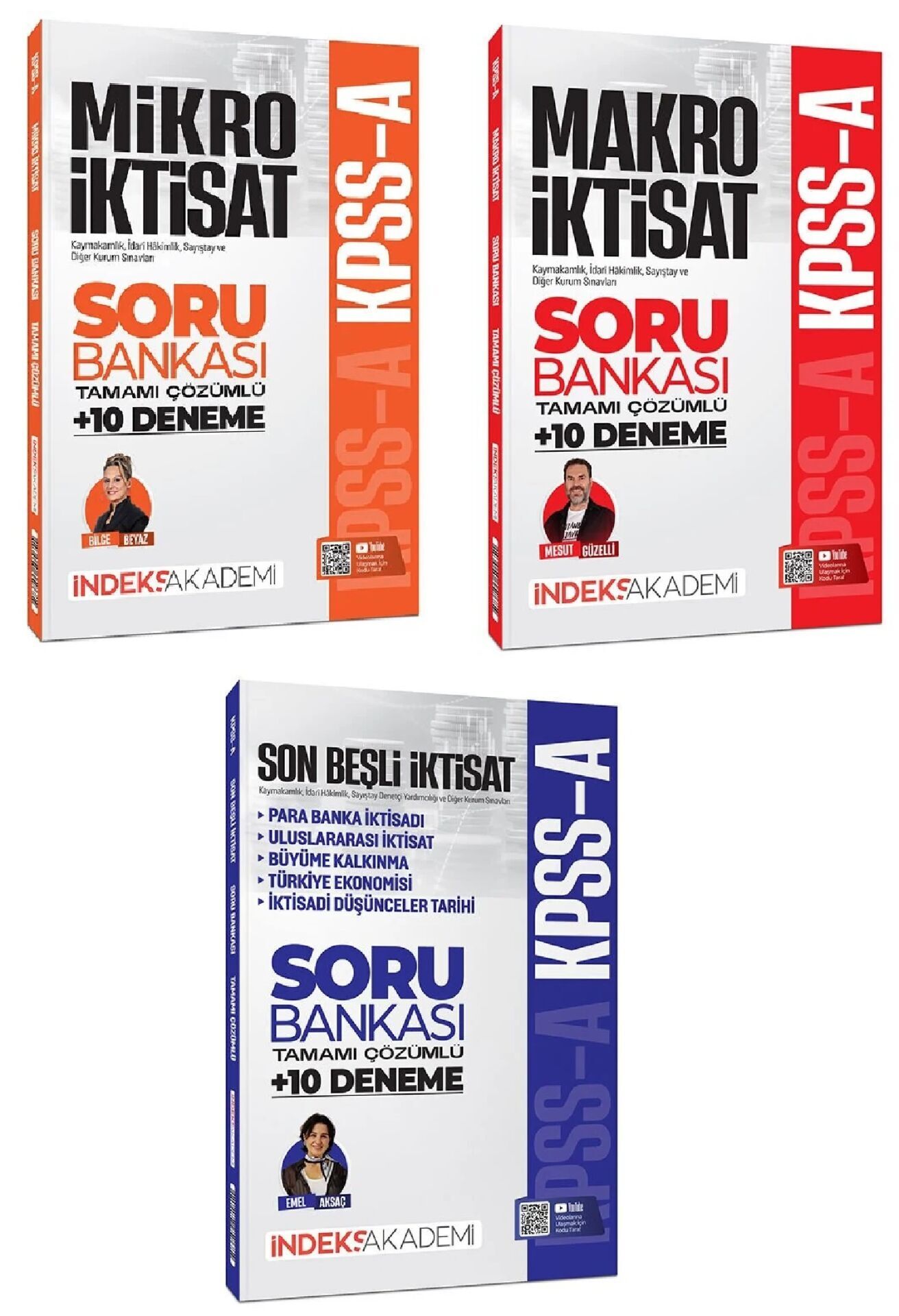 İndeks Akademi 2026 KPSS A Grubu Mikro + Makro + İktisat Son Beşli Soru Bankası 3 lü Set İndeks Akademi Yayıncılık
