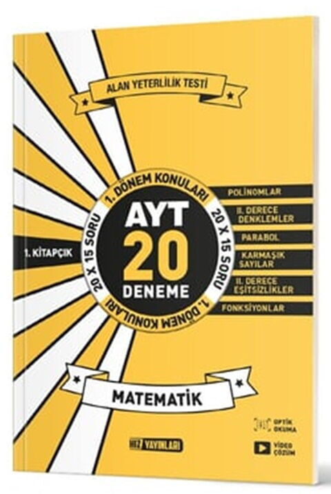 2027 Hız Yayınları AYT Matematik 20 li İlk Dönem Deneme 1. Kitap