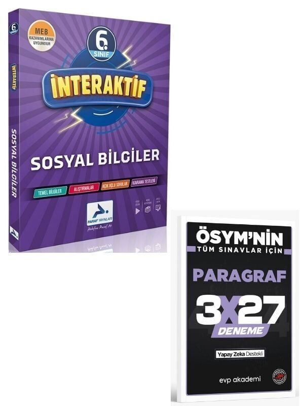 Paraf 2027 6. Sınıf İnteraktif Sosyal Bilgiler Soru Kütüphanesi+ EVP Akademi Paragraf