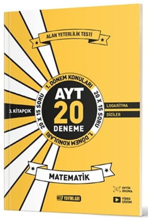 2027 Hız Yayınları AYT Matematik 20 li İlk Dönem Deneme 3. Kitap