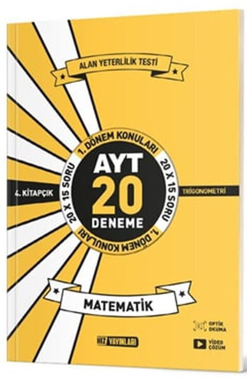 2027 Hız Yayınları AYT Matematik 20 li İlk Dönem Deneme 4. Kitap