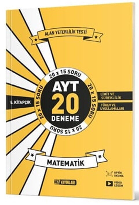 2027 Hız Yayınları AYT Matematik 20 li İkinci Dönem Deneme 5. Kitap