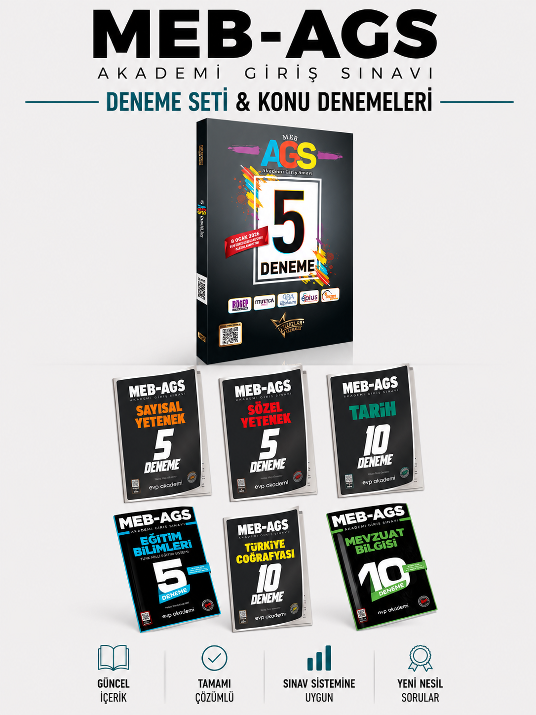 Liderler Karması 2026 MEB-AGS 5 Deneme & EVP Akademi MEB AGS 45 Deneme Seti