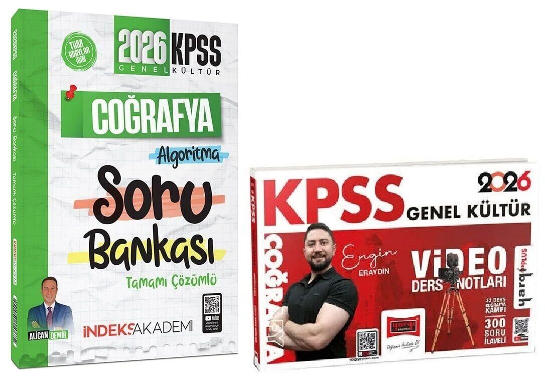 Yargı + İndeks 2026 KPSS Coğrafya Video Ders Notları + Soru Bankası 2 li Set - Engin Eraydın Yargı + İndeks Akademi Yayınları
