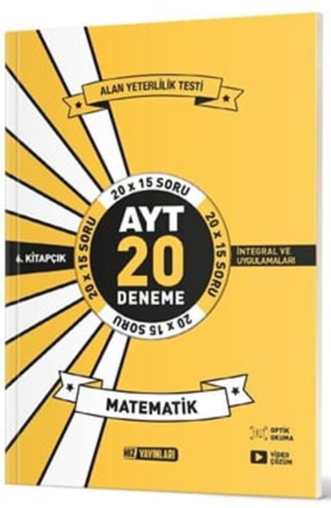 2027 Hız Yayınları AYT Matematik 20 li İkinci Dönem Deneme 6. Kitap