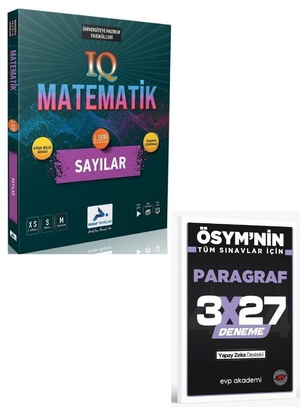 Paraf 2027 IQ Matematik Sayılar 1. Seri Soru Kütüphanesi+ EVP Akademi Paragraf