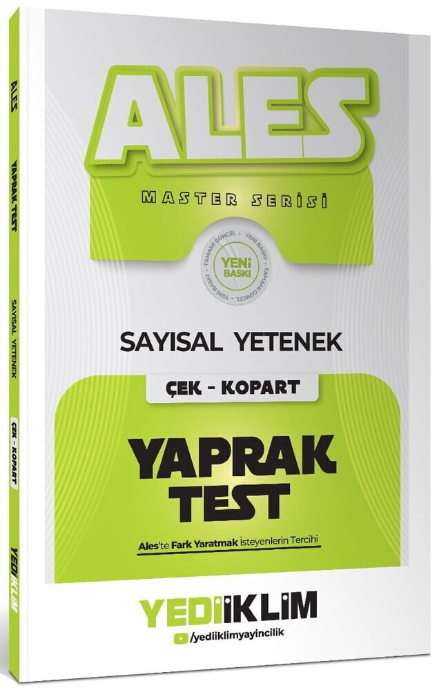 Yediiklim Yayınları 2027 Ales Sayısal Yetenek Çek Kopart Yaprak Test