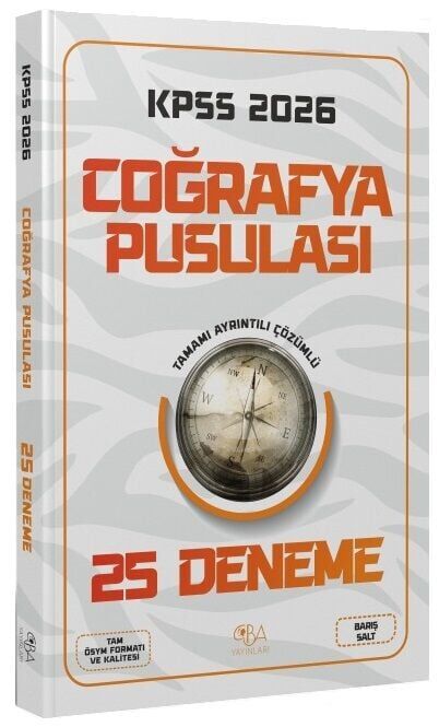 CBA Yayınları 2026 KPSS Coğrafya Pusulası 25 Deneme Çözümlü - Barış Salt CBA Yayınları