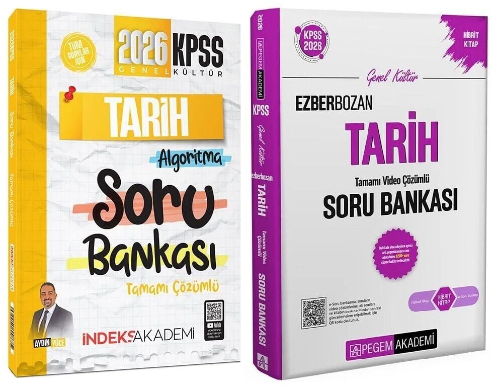 Pegem + İndeks 2026 KPSS Tarih Ezberbozan Soru Bankası 2 li Set - Aydın Yüce Pegem + İndeks Akademi Yayınları