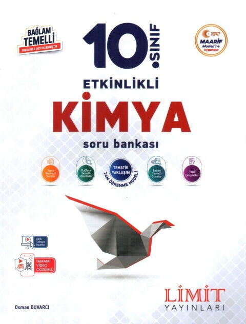 Limit Yayınları 10. Sınıf Kimya Etkinlikli Maarif Soru Bankası