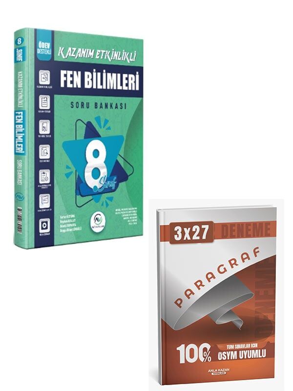 Av 2027  8. Sınıf Fen Bilimleri Kazanım Etkinlikli Soru Bankası+Anla Kazan Paragraf Deneme