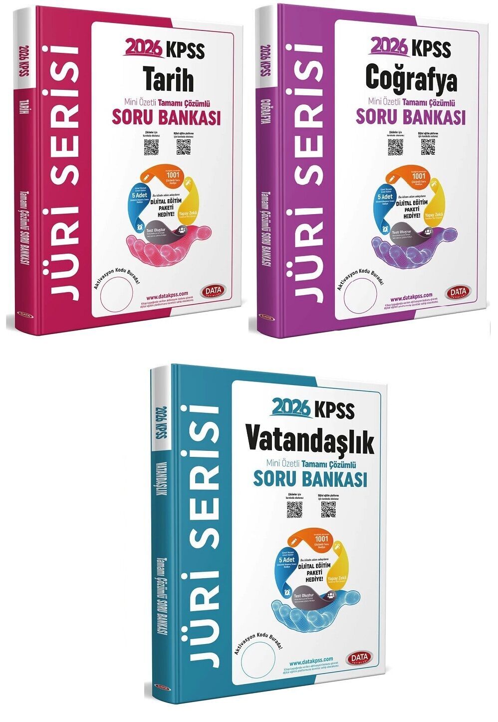 Data 2026 KPSS Tarih + Coğrafya + Vatandaşlık Jüri Soru Bankası 3 lü Set Data Yayınları