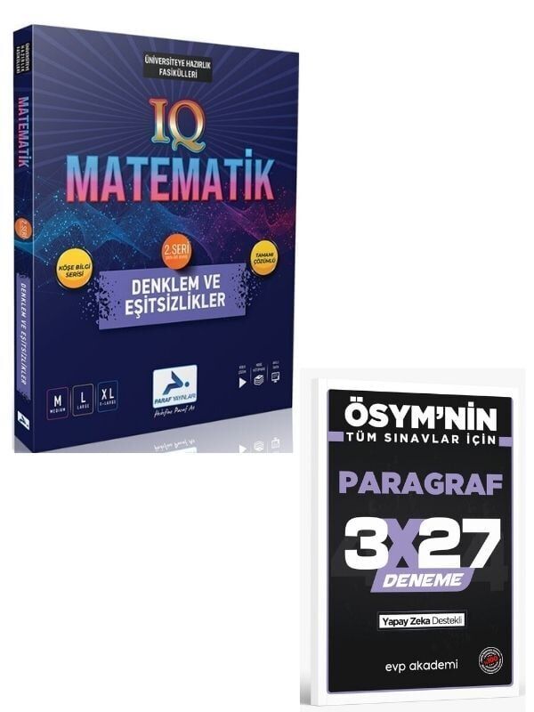 Paraf 2027 IQ Matematik 2. Seri Denklem ve Eşitsizlikler Soru Kütüphanesi+ EVP Akademi Paragraf