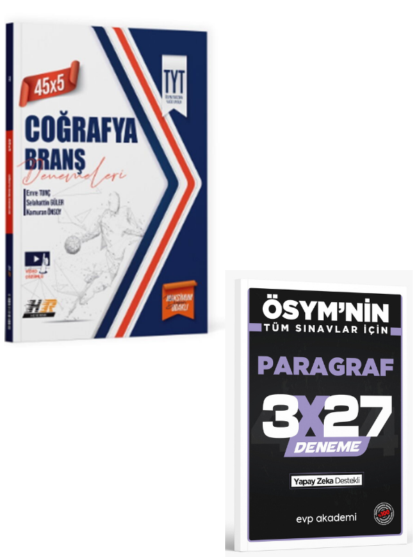 Hız ve Renk 2027 TYT Coğrafya 45 x 5 Denemeleri+ EVP Akademi Paragraf