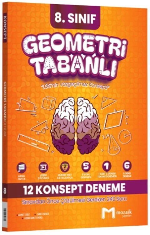 Mozaik 8. Sınıf Geometri Tabanlı 12 Konsept Deneme Çözümlü Mozaik Yayınları