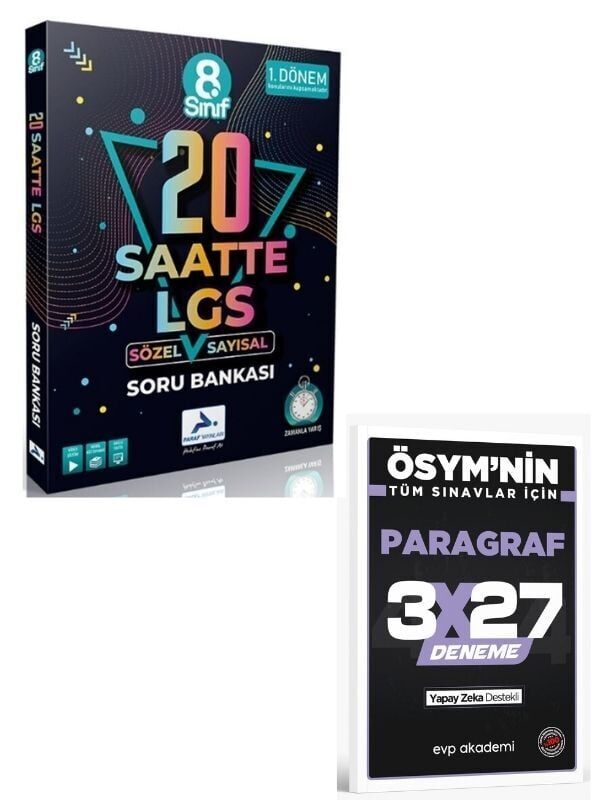 Paraf 2027 8. Sınıf LGS Sözel Sayısal 1. Dönem 20 Saatte LGS Soru Bankası+ EVP Akademi Paragraf