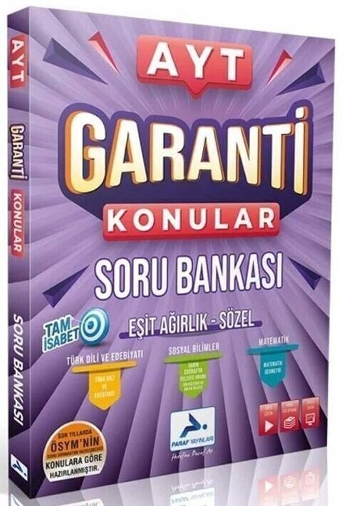 Paraf Yayınları AYT Eşit Ağırlık Sözel Garanti Konular Soru Bankası