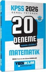 Yediiklim 2026 KPSS Matematik 20 Deneme Çözümlü Yediiklim Yayınları