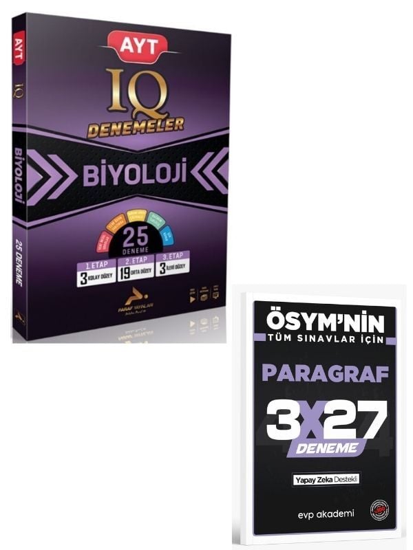 Paraf 2027 AYT Biyoloji IQ Video Çözümlü 25 Branş Deneme+ EVP Akademi Paragraf