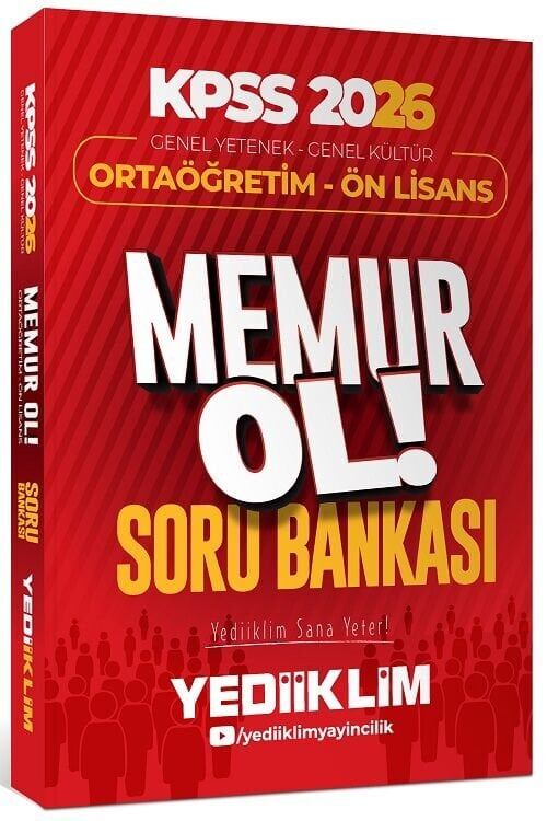 Yediiklim 2026 KPSS Lise Ortaöğretim Ön Lisans MEMUR OL Soru Bankası Tek Kitap Yediiklim Yayınları