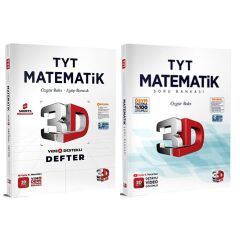 3D Yayınları TYT Matematik Video Ders Defter ve Soru Bankası 2 Kitap Set