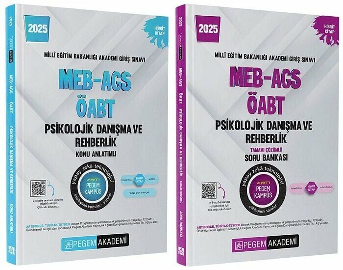 Pegem 2025 ÖABT Psikolojik Danışma ve Rehber Öğretmenliği Konu Anlatımlı + Soru Bankası 2 li Set