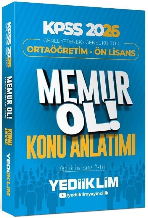 Yediiklim 2026 KPSS Lise Ortaöğretim Ön Lisans MEMUR OL Konu Anlatımlı Tek Kitap Yediiklim Yayınları