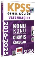 Yargı 2026 KPSS Vatandaşlık Çıkmış Sorular 2016-2025 Konu Konu Çözümlü Yargı Yayınları