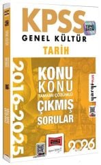 Yargı 2026 KPSS Tarih Çıkmış Sorular 2016-2025 Konu Konu Çözümlü Yargı Yayınları