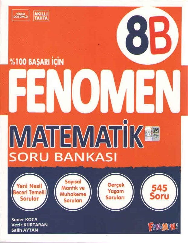 Fenomen Okul Yayınları 8. Sınıf LGS Fenomen Matematik B Soru Bankası