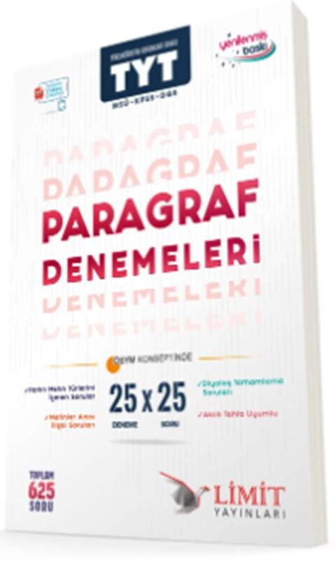 Limit Yayınları TYT MSÜ KPSS DGS Paragraf 25 X 25 Denemeleri