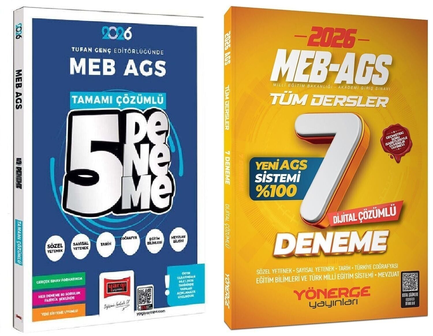 YENİ AGS - Yargı + Yönerge 2026 MEB-AGS Tüm Dersler 5 + 7 Deneme 2 li Set - Tufan Genç Yargı + Yönerge Yayınları