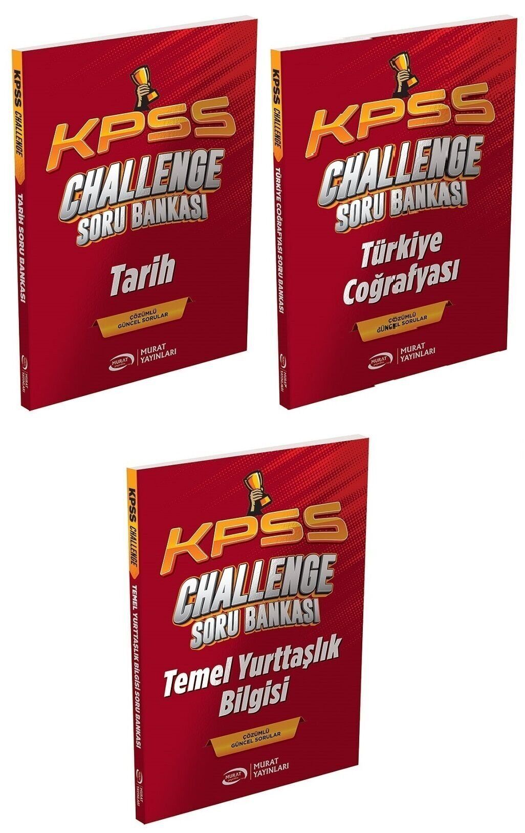 Murat KPSS Tarih + Coğrafya + Vatandaşlık CHALLENGE Soru Bankası 3 lü Set Murat Yayınları