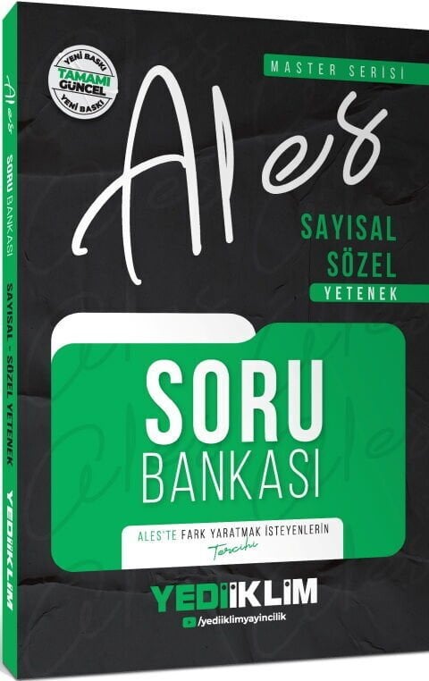 Yediiklim 2026 ALES MASTER Soru Bankası Çözümlü Yediiklim Yayınları