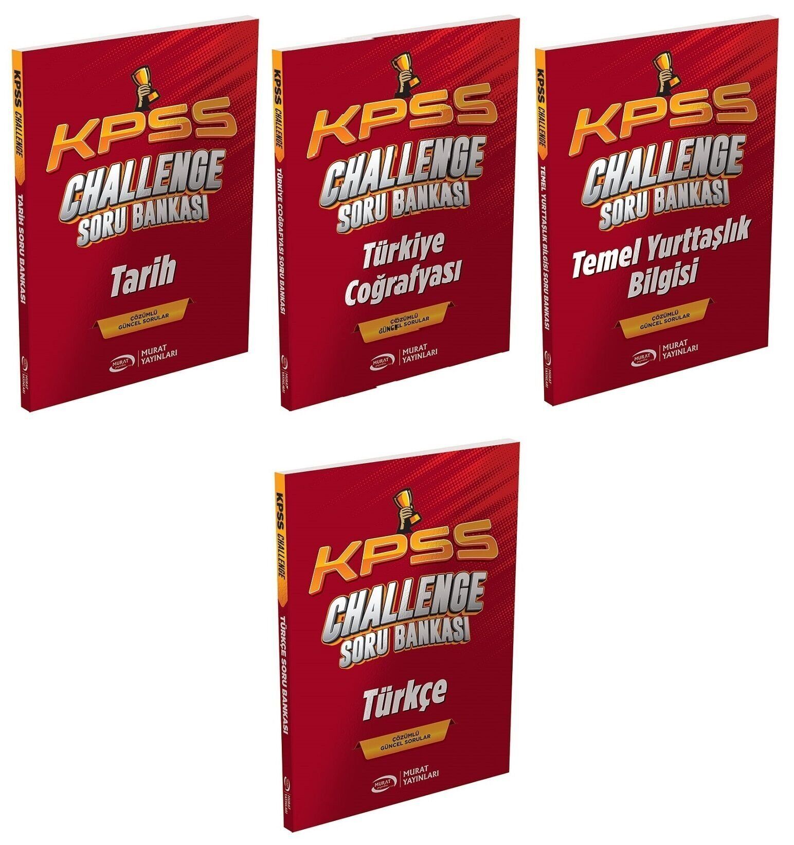 Murat KPSS Tarih + Coğrafya + Vatandaşlık + Türkçe CHALLENGE Soru Bankası 4 lü Set Murat Yayınları