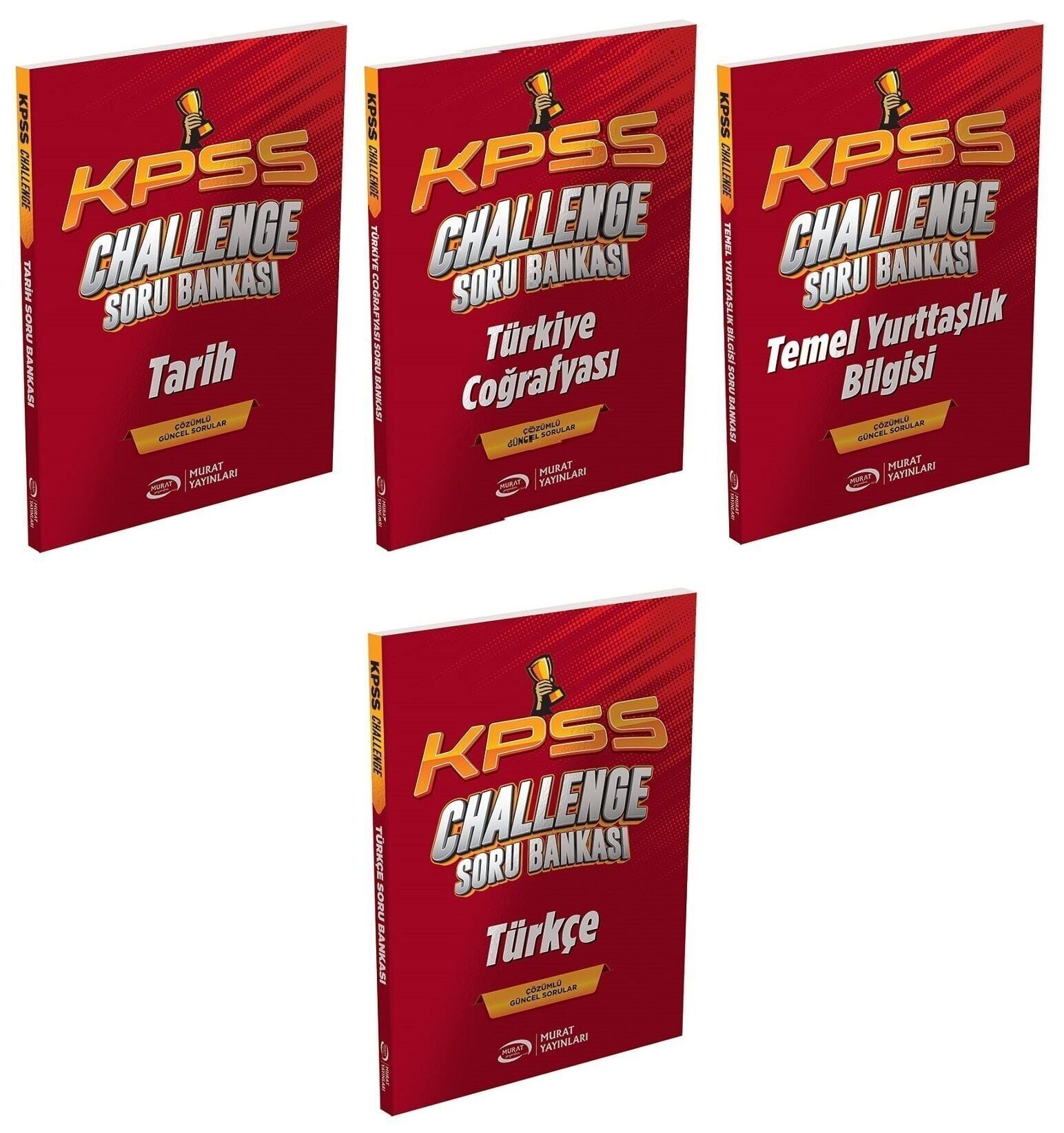 Murat KPSS Tarih + Coğrafya + Vatandaşlık + Türkçe CHALLENGE Soru Bankası 4 lü Set Murat Yayınları
