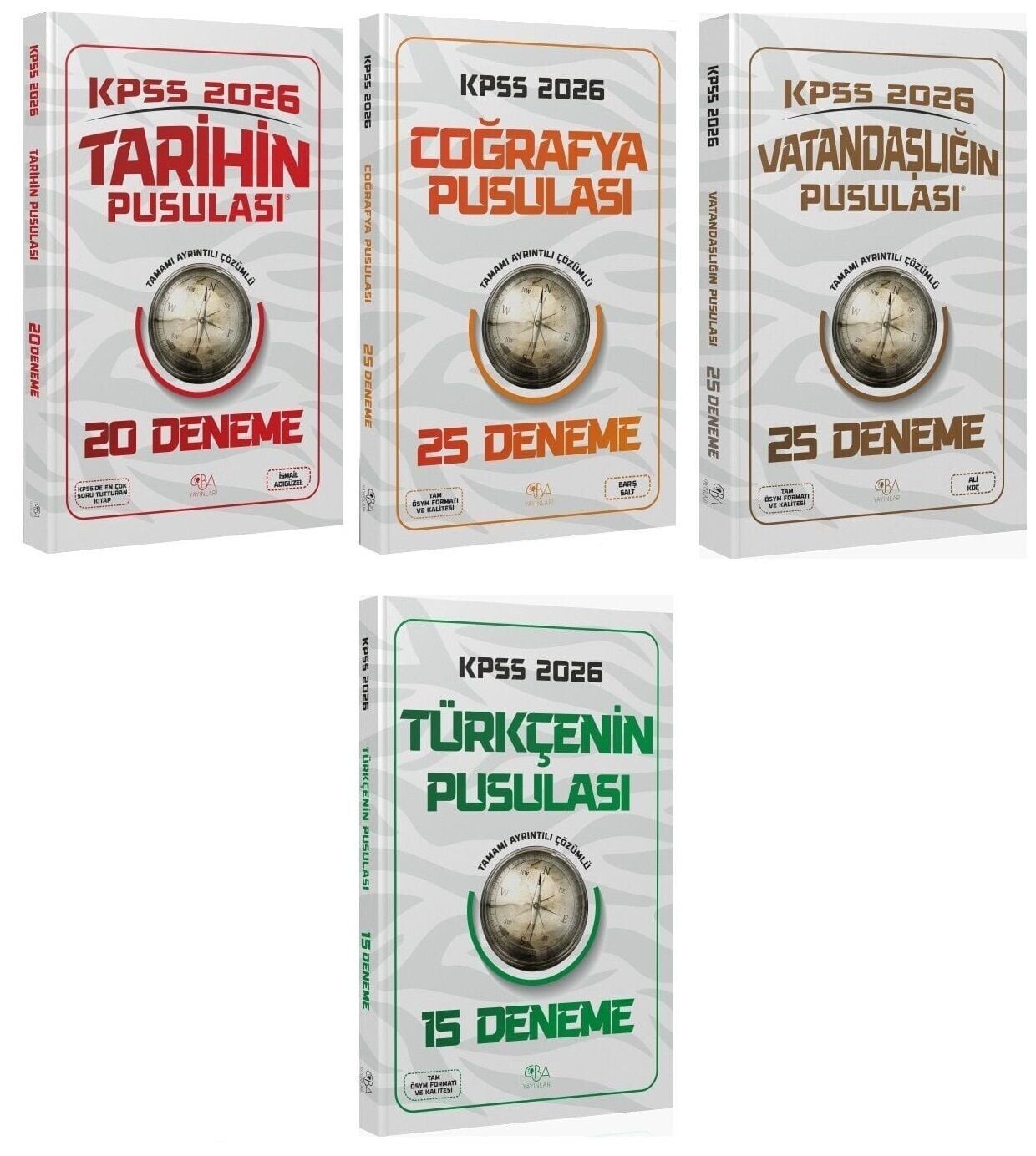 CBA Yayınları 2026 KPSS Tarih + Coğrafya + Vatandaşlık + Türkçe Pusulası 85 Deneme 4 lü Set CBA Yayınları