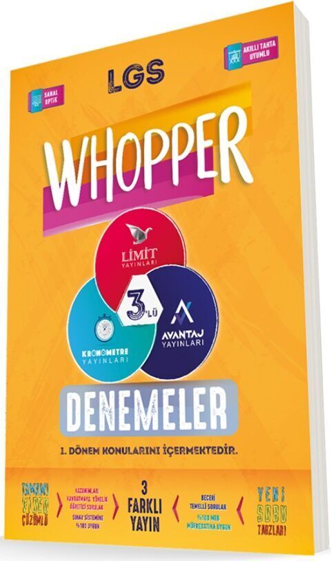 Limit Yayınları 8. Sınıf LGS 1. Dönem Whopper 3 lü Deneme Seti