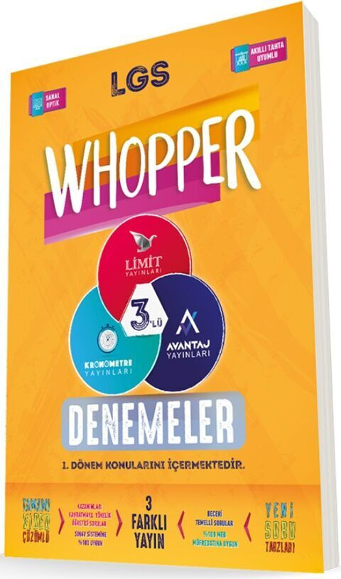 Limit Yayınları 8. Sınıf LGS 1. Dönem Whopper 3 lü Deneme Seti