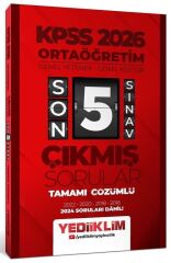 Yediiklim 2026 KPSS Lise Ortaöğretim Çıkmış Sorular Son 5 Sınav Çözümlü Yediiklim Yayınları