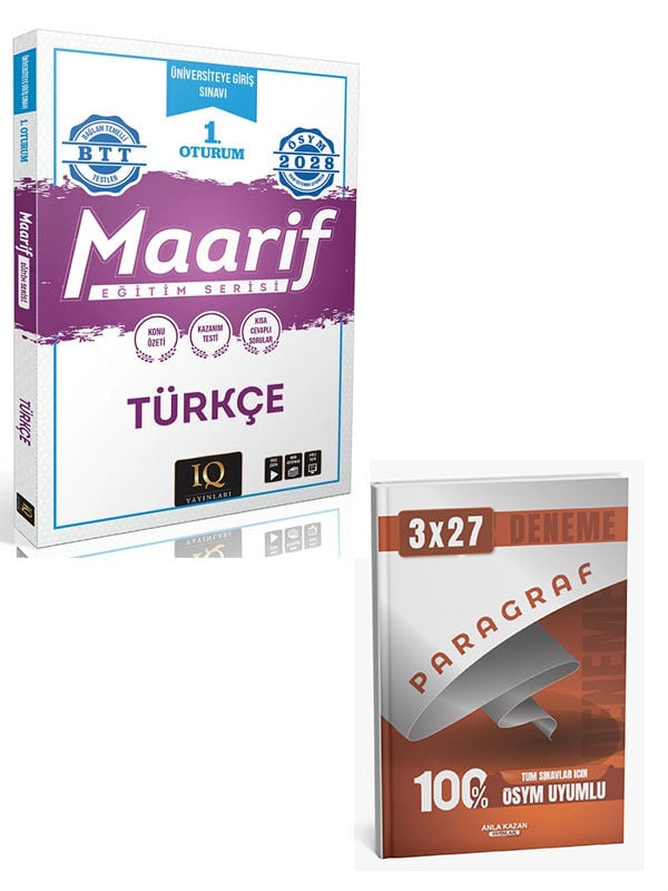 IQ 2028 YKS TYT Türkçe Maarif Eğitim Serisi 1. Oturum+Anla Kazan Paragraf Deneme