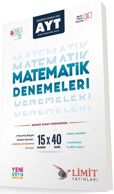 Limit Yayınları AYT Matematik 15x40 Video Çözümlü Denemeleri