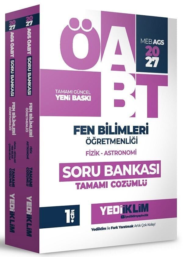 Yediiklim 2027 ÖABT MEB-AGS Fen Bilimleri Öğretmenliği Soru Bankası Çözümlü Modüler Set