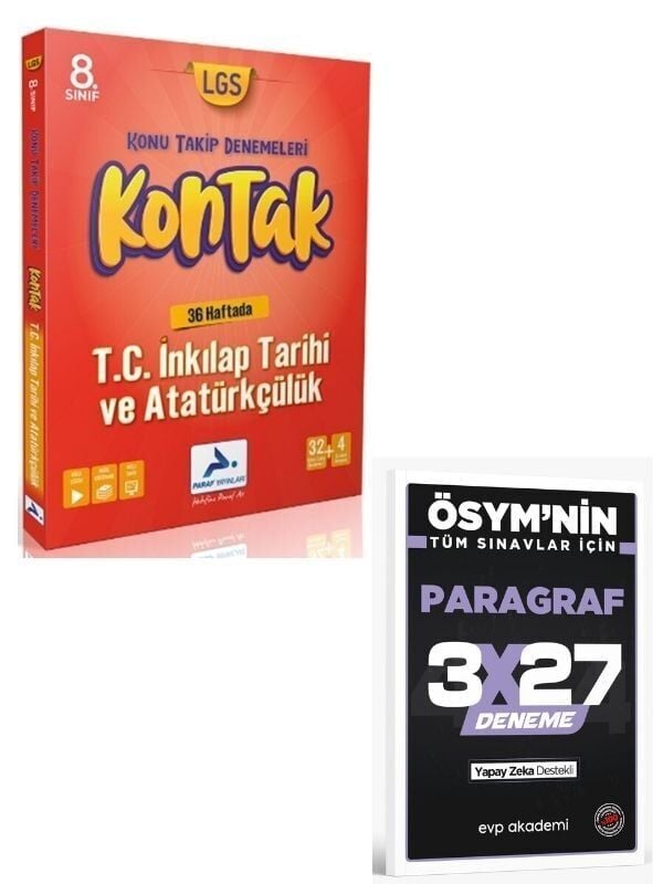 Paraf 2027 8. Sınıf T.C. İnkılap Tarihi ve Atatürkçülük Kontak Konu Takip Denemeleri+ EVP Akademi Paragraf