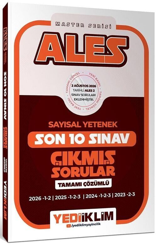 Yediiklim 2027 ALES Master Sayısal Yetenek Çıkmış Sorular Son 10 Sınav Çözümlü