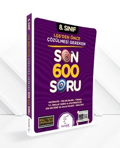 Karekök Yayınları 8. Sınıf LGS 'den Önce Çözülmesi Gereken Son 600 Soru