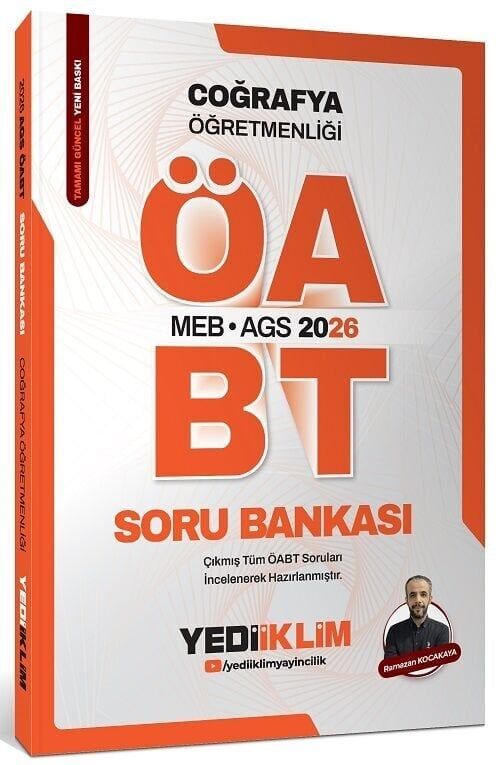 Yediiklim 2026 ÖABT MEB-AGS Coğrafya Öğretmenliği Soru Bankası Çözümlü - Ramazan Kocakaya Yediiklim Yayınları