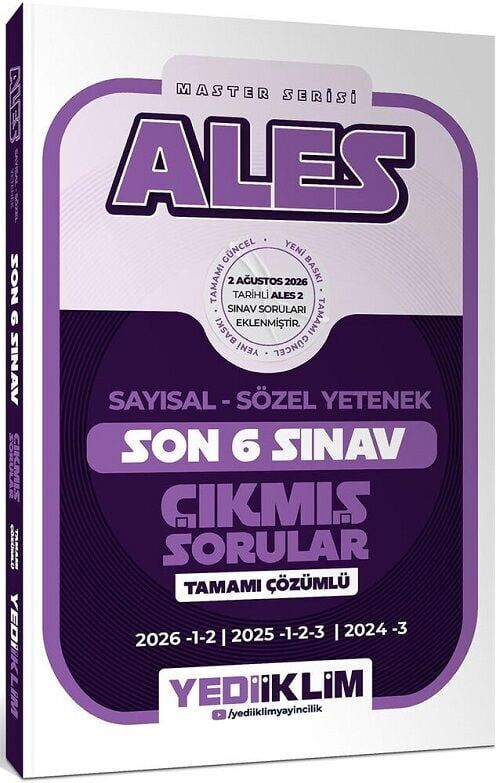 Yediiklim 2027 ALES Master Çıkmış Sorular Son 6 Sınav Çözümlü