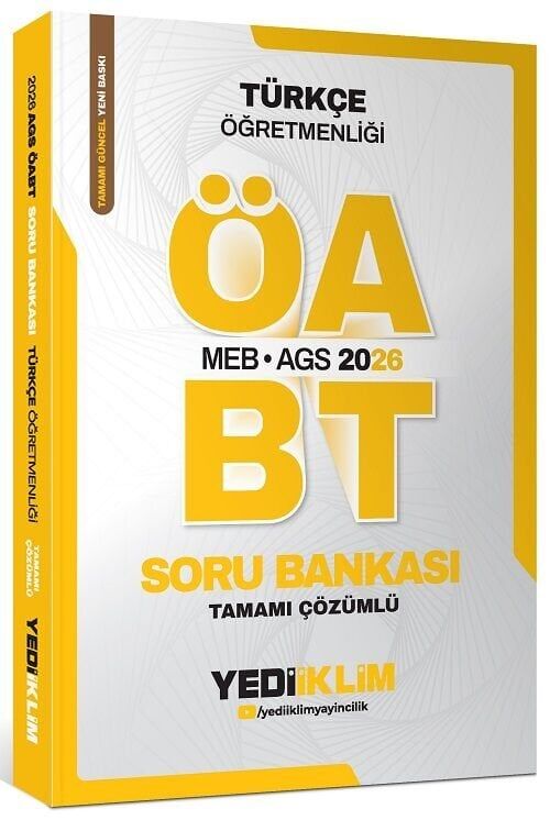 Yediiklim 2026 ÖABT MEB-AGS Türkçe Öğretmenliği Soru Bankası Çözümlü Yediiklim Yayınları