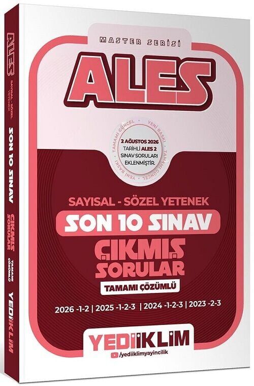 Yediiklim 2027 ALES Master Çıkmış Sorular Son 10 Sınav Çözümlü